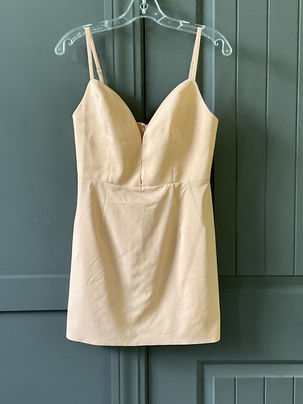 Bronx and Banco Peach Slip Dress with Spaghetti Straps